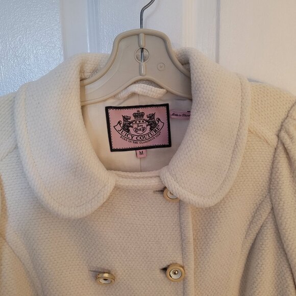 Juicy Couture Cream Coat.  Ladies.  Size M.  Wool. - Picture 2 of 6